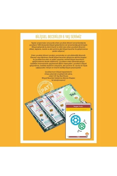 Pat 6 Yaş Bilişsel Beceriler Geliştirme Aktivite Abc 3'lü Set - 3