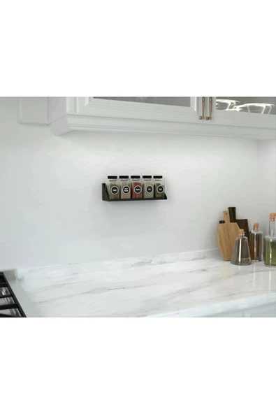 Modern Metal Baharatlık Rafı / Minimalist Tasarım Mutfak Depolama Duvar Rafı Metal Raf - Resim 4