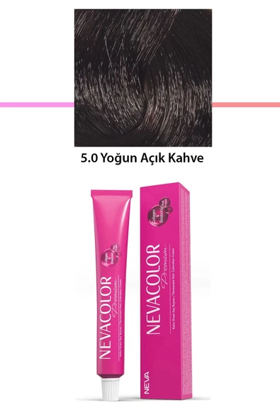 Premium 5.0 Yoğun Açık Kahve - Kalıcı Krem Saç Boyası 50 g Tüp - 1