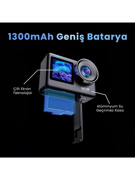 Sjcam SJ10 Pro Dual Screen Wi-Fi 4K Aksiyon Kamerası - 5