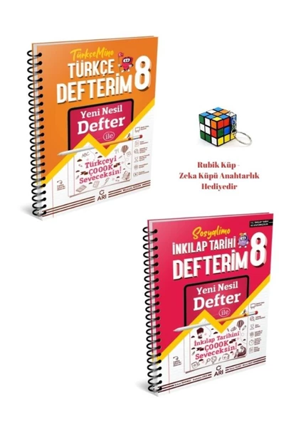 ARI YAYINCILIK  8.SINIF TÜRKÇE DEFTERİM - İNKİLAP TARİHİ DEFTERİM  - HEDİYELİ