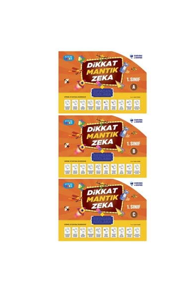 Ilkokul 1. Sınıf Sıfırdan Kodlama 3'lü Etkinlik Seti (dikkat -mantık- Zeka) Curious&genius