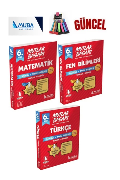 Güncel 6.sınıf Matematik-fen-türkçe Fasikül Soru Bankası Seti(3 KİTAP) Kalemlik - 1