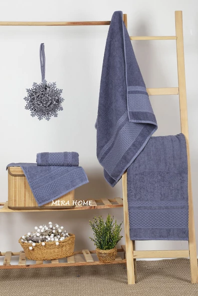 Mira Home 4 Parça Banyo Havlu Takımı Melodi Desen - 11