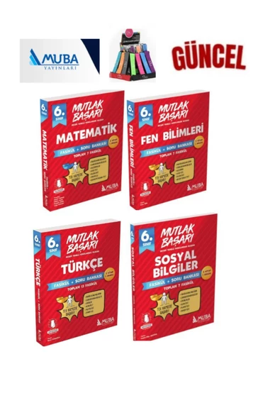 Güncel 6.sınıf Matematik-fen-türkçe-sosyal Fasikül Soru Bankası Seti(4KİTAP) Kalemlik - 1