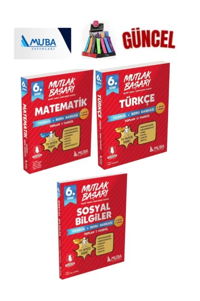 Güncel 6.sınıf Matematik-türkçe-sosyal Fasikül Soru Bankası Seti(3 KİTAP) Kalemlik - 1