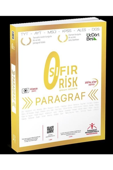 Üçdörtbeş Yayınları Sıfır Risk Paragraf Soru Bankası