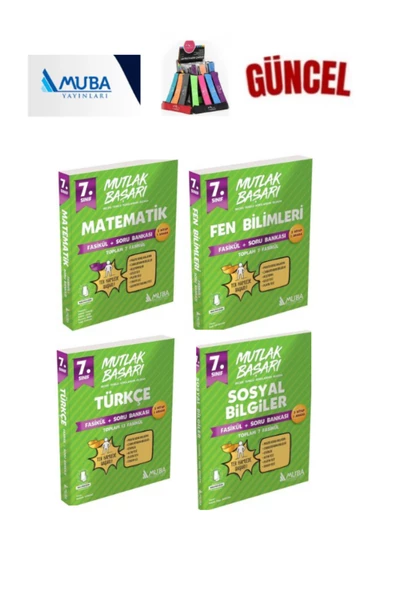 Güncel 7.Sınıf Matematik-Fen-Türkçe-Sosyal Fasikül+Soru Bankası Seti(4 Kitap)+Kalem - 1