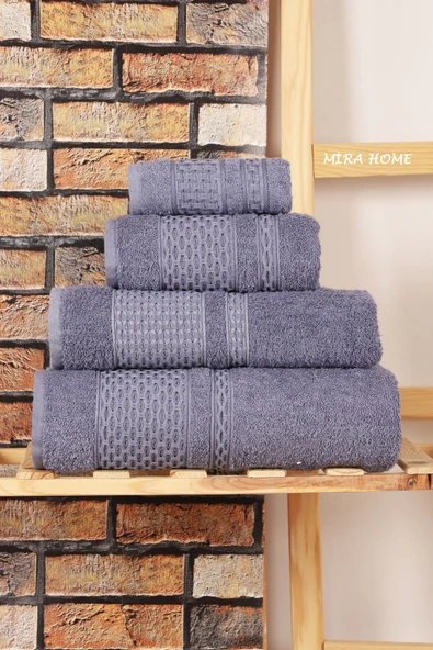 Mira Home 4 Parça Banyo Havlu Takımı Melodi Desen - 7