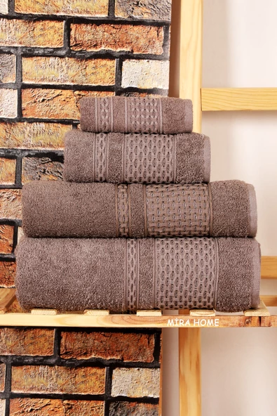 Mira Home 4 Parça Banyo Havlu Takımı Melodi Desen - 12