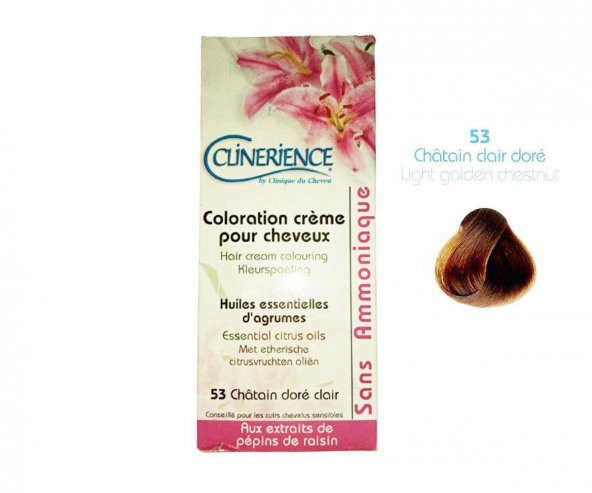 Clinerience Saç Boyası 53 - Açık Altın Kestanesi