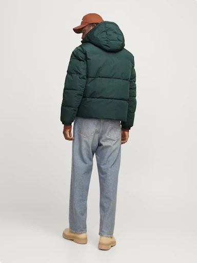Jack Jones Erkek Essentials Jjebradley Comfort Fit Kapüşonlu Yeşil  Mont  12256974Y - 6