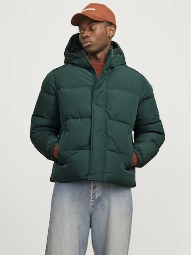 Jack Jones Erkek Essentials Jjebradley Comfort Fit Kapüşonlu Yeşil  Mont  12256974Y - 4