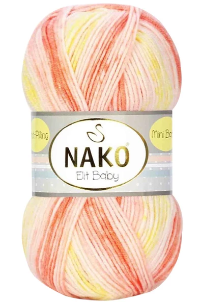 Elit Baby Mini Batik Bebe El Örgü İpi Turuncu Sarı 32430 - 1
