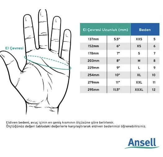 Gıda Uyumlu Yeşil Nitril Pudrasız Kullan At Muayene Eldiveni ANSELL 92-600 - 100 adet - Antistatik 8.5-9 Numara Large - 3