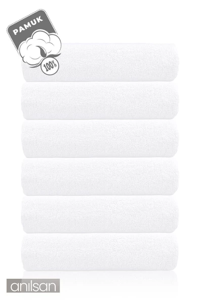 6'lı Beyaz Banyo Havlusu - 70x140 Cm, 490 Gr, %100pamuk, Spa Ve Otel Havlusu, Günlük Kullanıma Uygun - 3
