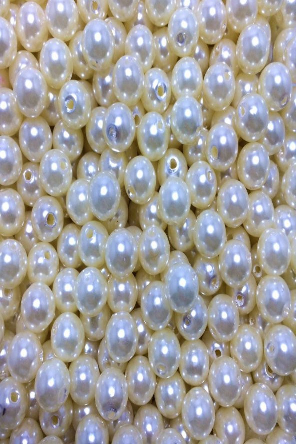 500 gr 12 mm Delikli İnci Krem Boncuk - 4