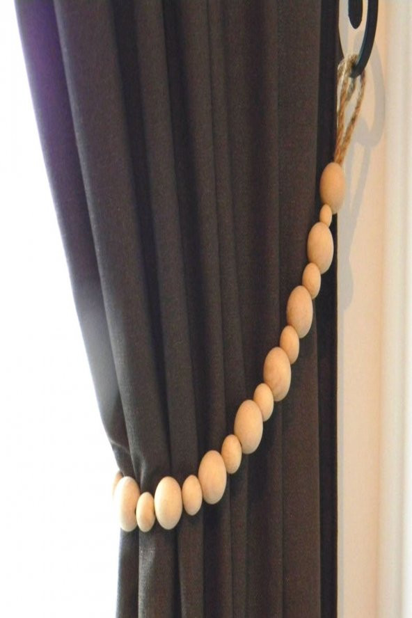 2 Adet Wooden Beads Curtain Tie Backs Perde Süsü