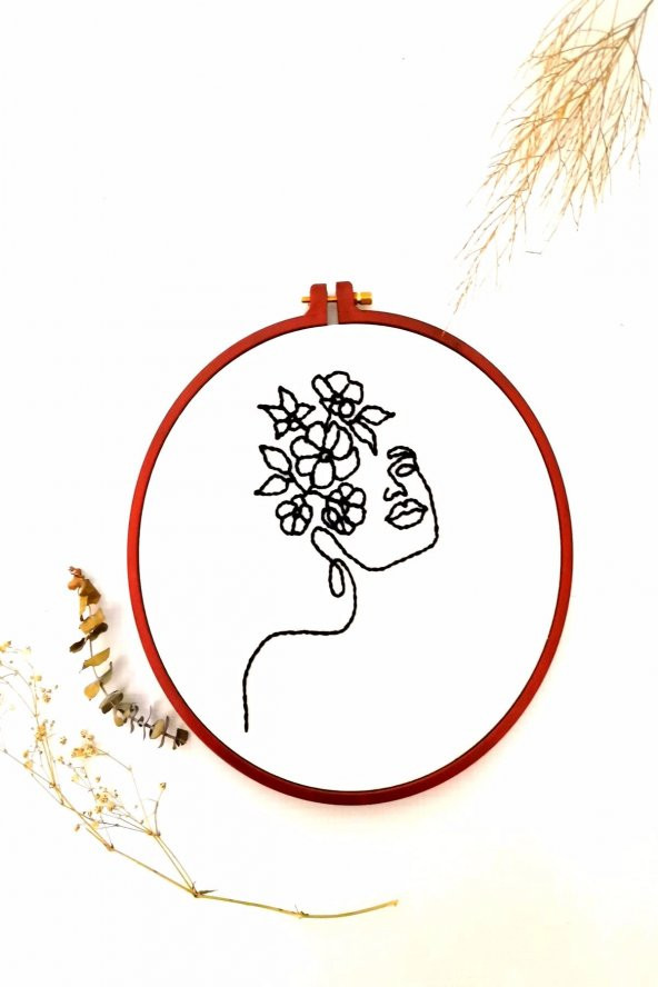 Face and Flowers Vidalı Kasnak 26cm - 2