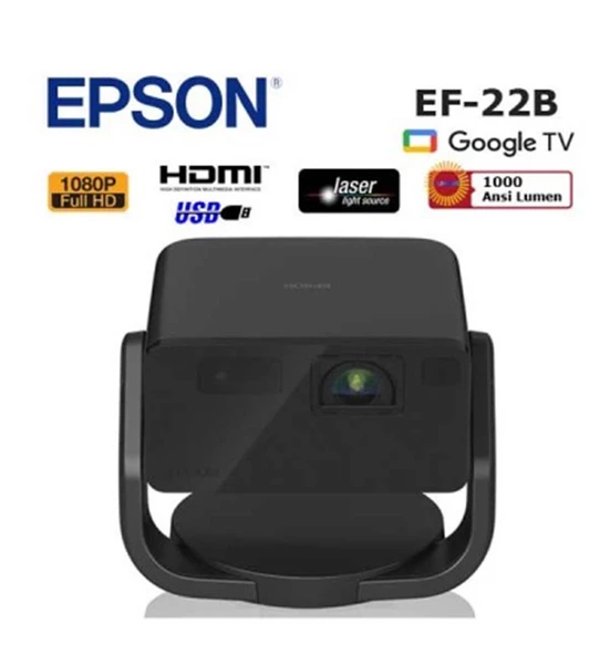 Epson EF-22B 1000 ANSI Lümen 1920x1080 Full HD Akıllı Mini Lazer Projeksiyon Cihazı