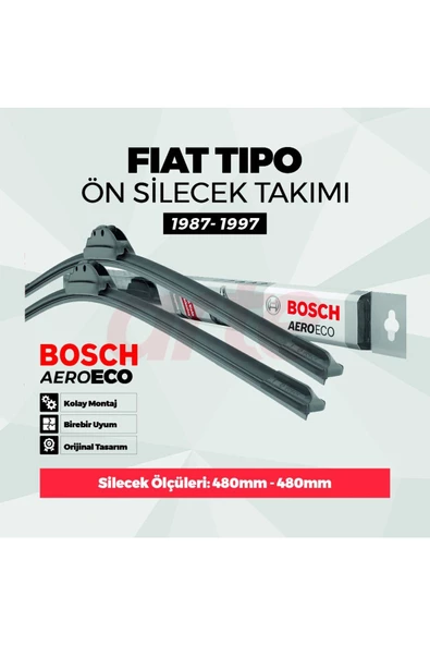 Bosch Fiat Tipo 1987-1997 Uyumlu Aeroeco Ön Silecek Takımı ürün görseli 1