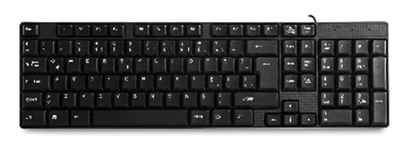 Everest KB-741F Siyah-Gri USB 2 Metre Bakır Kablolu Tamamen Türkçe F Klavye
