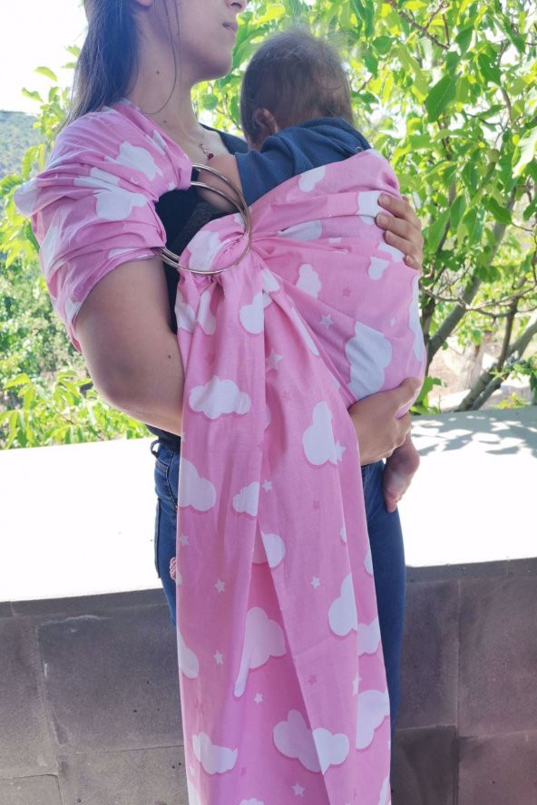 Bulutlu Organik Kumaş Baby Sling Kanguru - 3