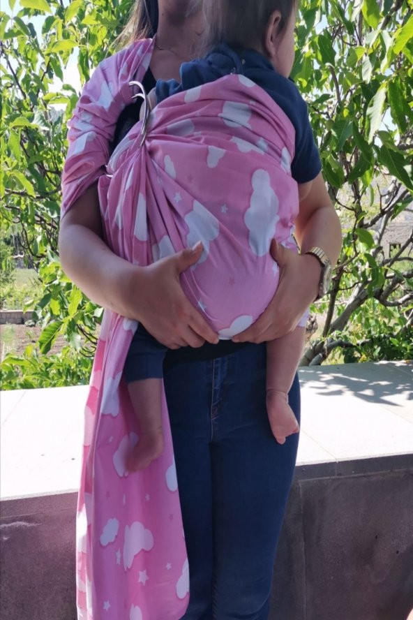 Bulutlu Organik Kumaş Baby Sling Kanguru - 4