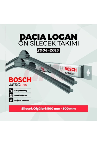 Bosch Dacia Logan 2004-2015 Bosch Aeroeco Ön Silecek Takımı ürün görseli 1
