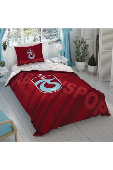 Taç Lisanslı Nevresim Takımı Trabzonspor Bordo Logo