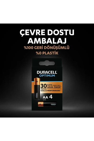 Duracell Optimum AA Alkalin Kalem Pil, 1,5V (LR6 / MN1500), 4’lü Paket - 7