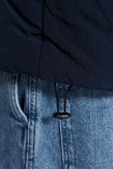Tasarım Düz Astarlı Yaka Standart Bol Dik Unisex Oversize Fit Dik Yaka Şişme Kışlık Mont - 5