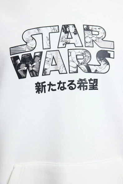 Tarz Bol Kapüşonlu Standart Kol Standart Normal Kesim Star Wars Lisanslı Sweatshirt - 3
