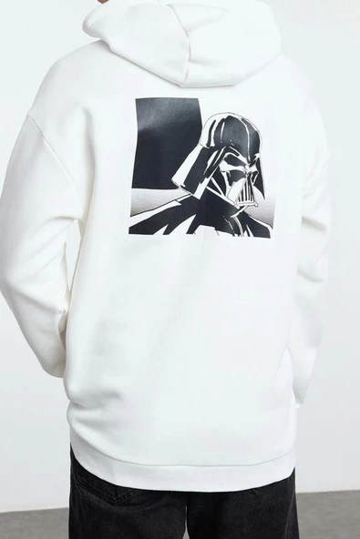 Tarz Bol Kapüşonlu Standart Kol Standart Normal Kesim Star Wars Lisanslı Sweatshirt - 4