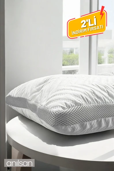 2'li Klimalı Ortopedik Yastık - Yumuşak ve Hava Kanallı 50x70 cm, 700 gr Premium Silikon