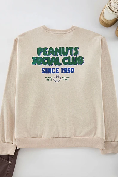 Tarz Bol Bisiklet Yaka Standart Kol Regular Unısex Geniş Kesim Sweatshirt - 6