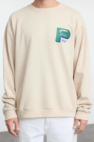 Tarz Bol Bisiklet Yaka Standart Kol Regular Unısex Geniş Kesim Sweatshirt - 3