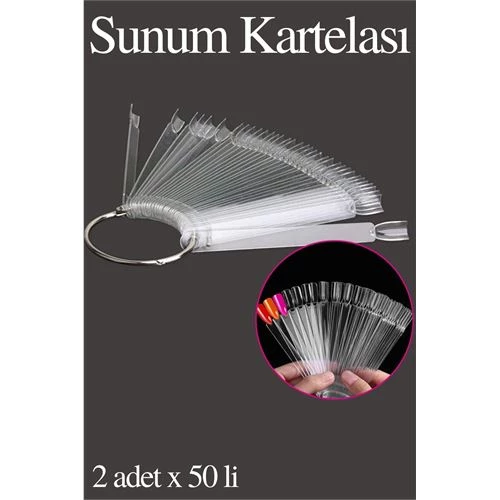 Findit Protez Tırnak Sunum Kartelası ŞEFFAF 100 LÜ