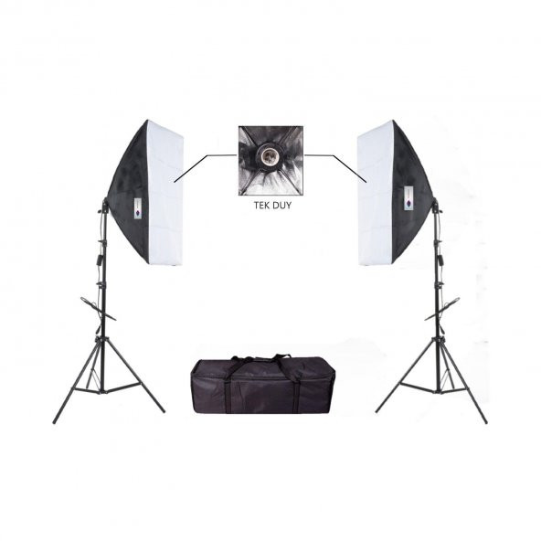 deyatech softbox 50x70 sürekli video ışık 3 duylu 6500 kl. led ış - 4