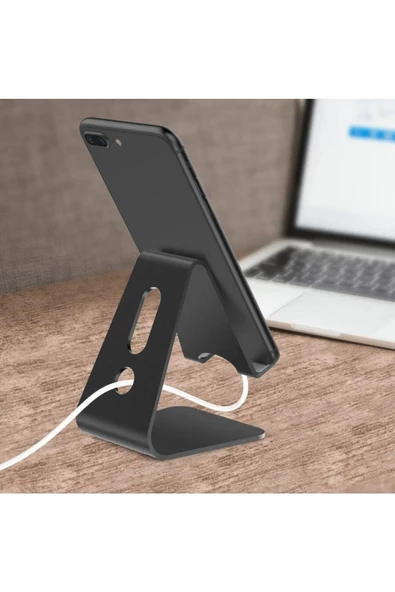 Metal Masaüstü Telefon Tutucu Stand Masaüstü Metal Şarj Standı Metal Telefon Tutacağı - 6