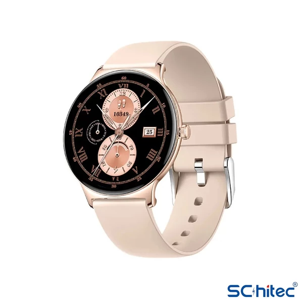 ScHitec Watch Ultra 5 Amoled Ekran Super Slim Tasarım WaterProof 3 Kordonlu Akıllı Saat Gold Rose - 2
