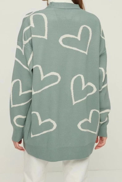 Kadın Modern Tarz Relaxed V Yaka Regular Triko Hırka - 4