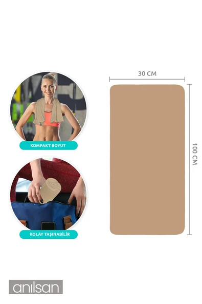 Sporcu Havlusu 30x100cm %100 Pamuk - Yüksek Emicilik, Hafif ve Çabuk Kuruma Özellikli - 4