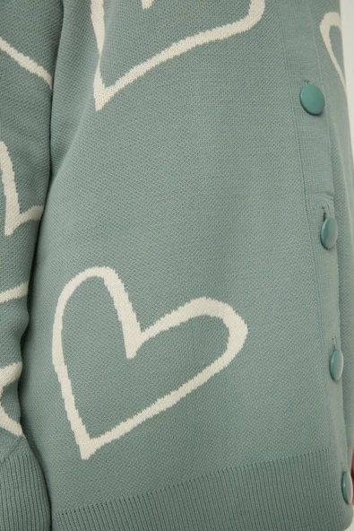 Kadın Modern Tarz Relaxed V Yaka Regular Triko Hırka - 2