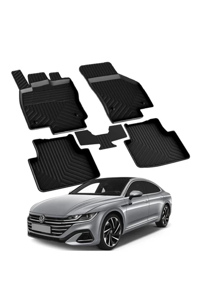 YEO  VOLKSWAGEN ARTEON 2017-2024 Model Yılları İçin Uyumlu Yeo 4D Havuzlu Paspas Takımı ürün görseli 1