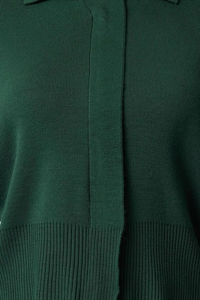 Kadın Modern Tarz Regular Polo Yaka Regular Triko Hırka - 2