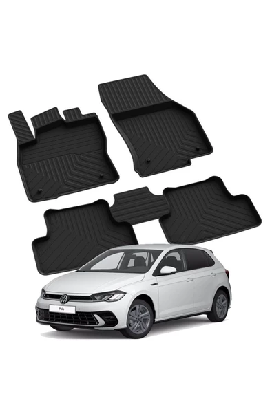 YEO  VOLKSWAGEN POLO 6.5(MAKYAJLI) 2021-2024 Model Yılları İçin Uyumlu Yeo 4D Havuzlu Paspas Takımı ürün görseli 1