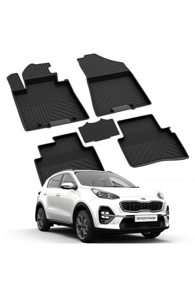 YEO  KIA SPORTAGE 4 2016-2021 Model Yılları İçin Uyumlu Yeo 4D Havuzlu Paspas Takımı - 1