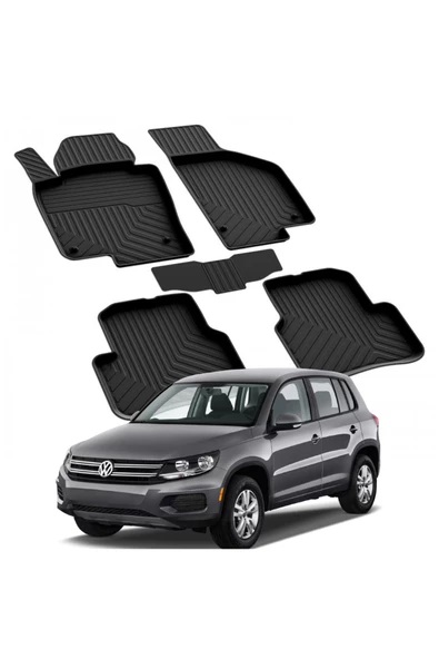 YEO  VOLKSWAGEN TİGUAN 1 2007-2015 Model Yılları İçin Uyumlu Yeo 4D Havuzlu Paspas Takımı