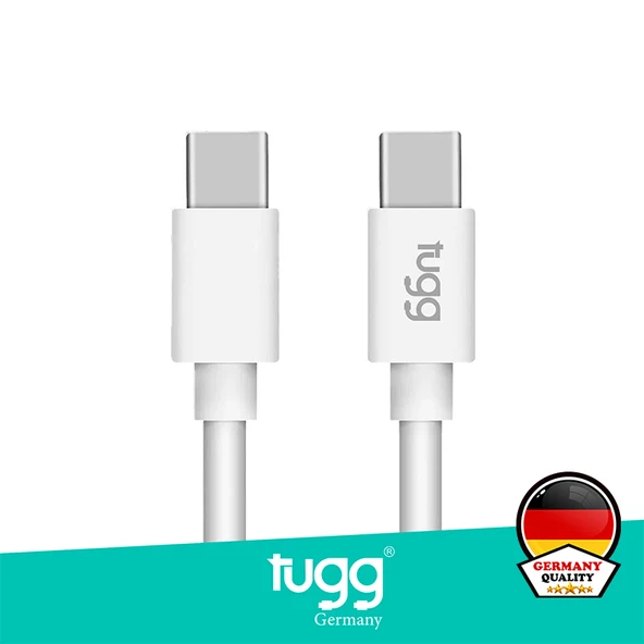 Tugg Germany Şarj Kablosu ve Veri Aktarımı Ultra Hızlı 60W 1 Mt Type-C + Type-C 104617